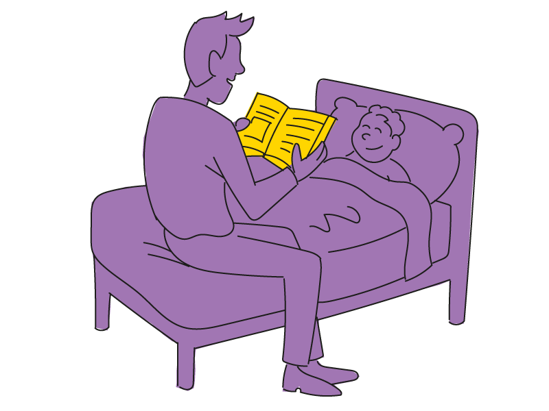 Illustratie Samen Sterk Starten: voorlezen door ouders
